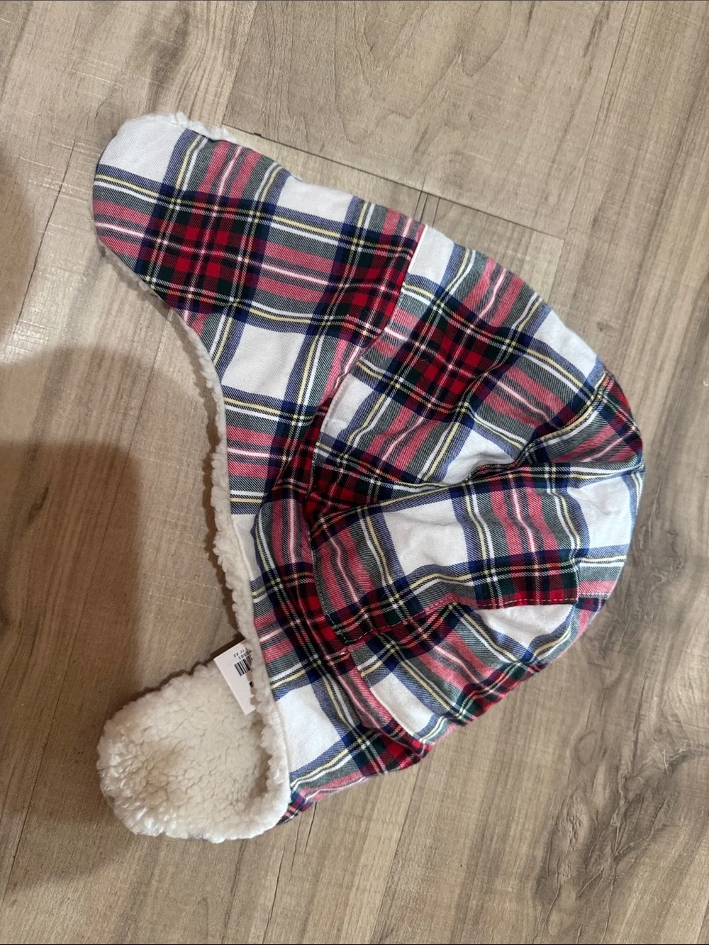 Kids Red Tartan Plaid Sherpa-Lined Winter Hat - new. Plus Gymboree hat 4-7.